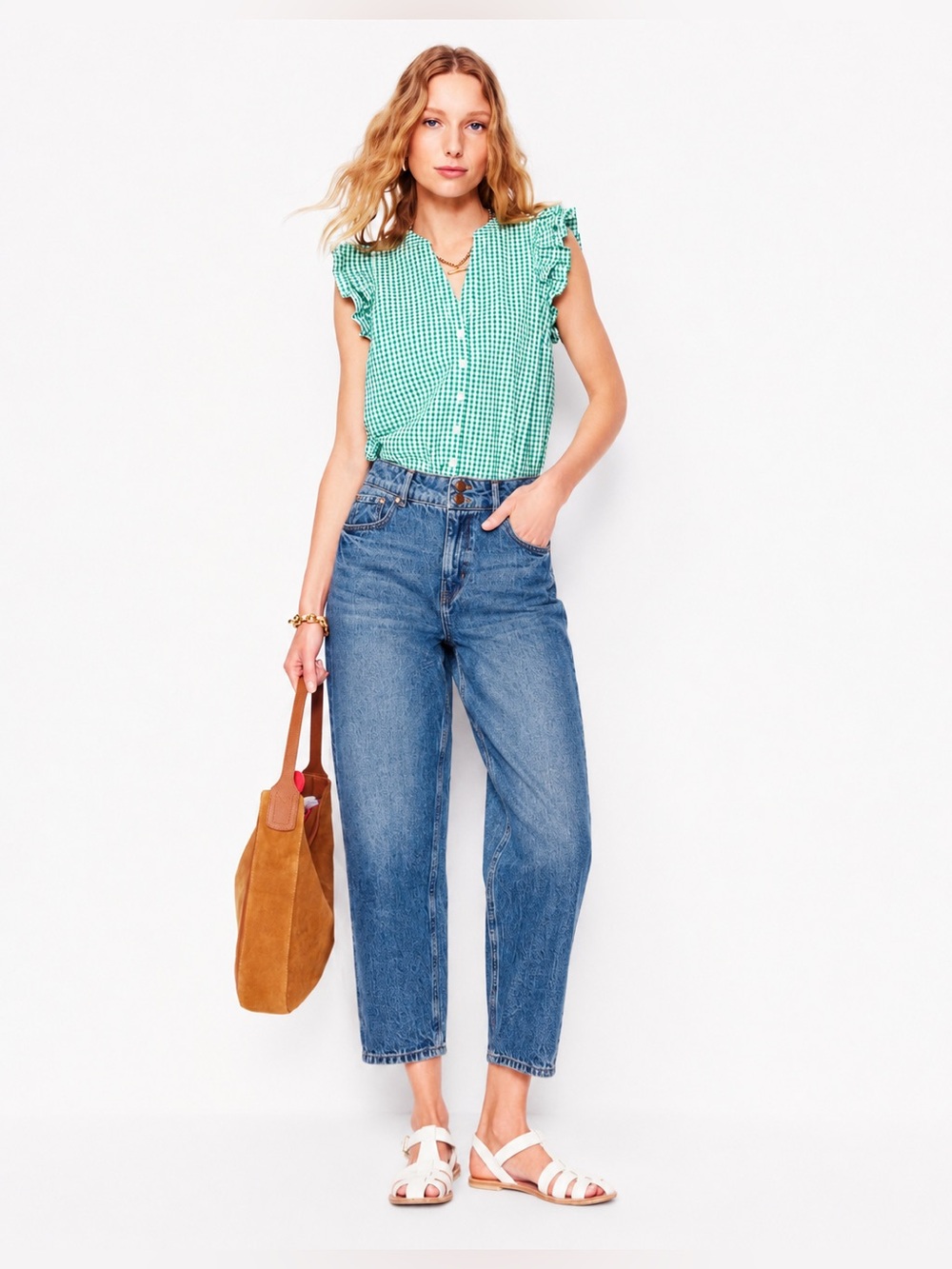 Boden Tapered Jeans Women’s Ankle 100% Cotton High Rise Size 6